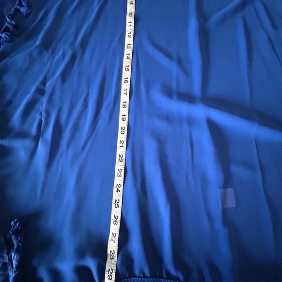 Adreamly Cover Up Women's One Size Blue Tassels Chiffon Swimwear Beach Kaftan - Picture 7 of 9